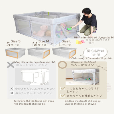 Lysin - quây cũi bằng vải lưới thoáng khí trong nhà giúp bảo vệ bé yêu vui chơi an toàn cách ly với thú cưng phát triển ý thức tự lập giúp bé tập đứng dễ thu dọn đồ chơi cho bé.