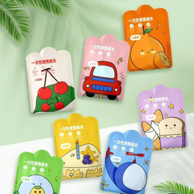 Set 7 áo mưa nén Mỏng dùng 1 lần cho bé và người lớn Linh Chi Bedding- Giao mầu ngẫu nhiên