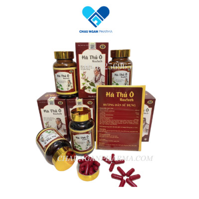 Viên Hà thủ ô đỏ Roxtech giúp giảm rụng tóc, giảm tóc bạc sớm, giảm tóc khô, chẻ ngọn - Hộp 30 viên