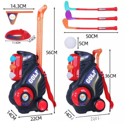 Bộ đồ chơi gậy đánh golf mini cỡ lớn cho bé vui chơi vận động kèm túi xách có bánh xe dễ di chuyển, quà tặng sinh nhật