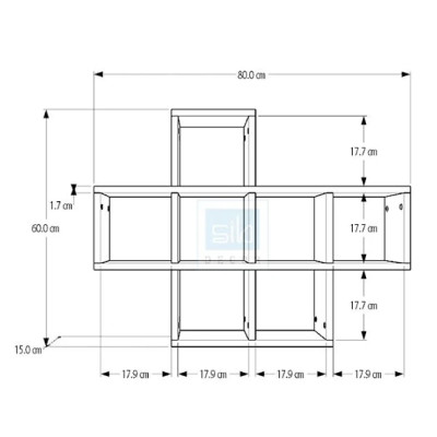Kệ Gỗ Treo Tường 7 Ngăn Tundo CTKT519 KT 80x15x60cm