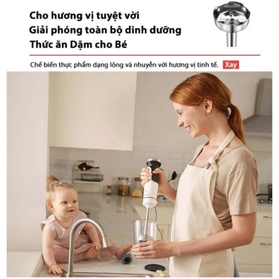 Máy xay sinh tố cầm tay 4 trong 1 kiêm bóc tỏi Morphy Richards MR6006 - HÀNG NHẬP KHẨU 