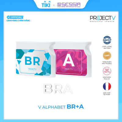 [TẶNG 5 TÚI PV ZIP] Thực Phẩm Sức Khoẻ BR+A | V Alphabet - Hỗ trợ trí não & Chống oxy hoá - PROJECT V - Xuất xứ Pháp, Hàng Chính Hãng
