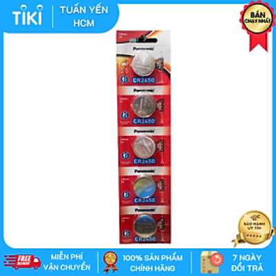 Vỉ 5 Viên Pin CR2450 3V Panasonic - Hàng Chính Hãng
