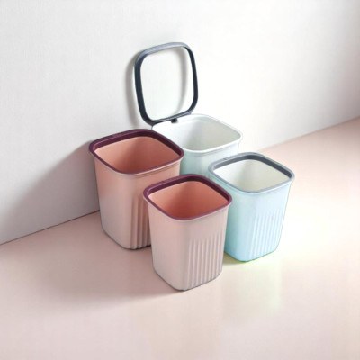 Thùng rác, thùng rác nhựa, chất liêu nhựa dẻo - Chịu lực tốt - Có vòng cố định túi rác - Thay túi rác dễ dàng - Màu hồng