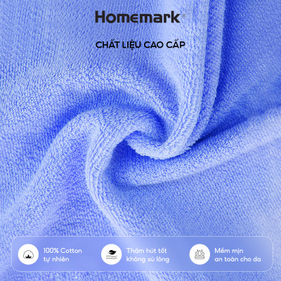 Khăn Tắm 100% Cotton Pakistan Cao Cấp Homemark - Siêu Dày, Mềm Mại, Không Phai Màu, Thấm Hút Tốt