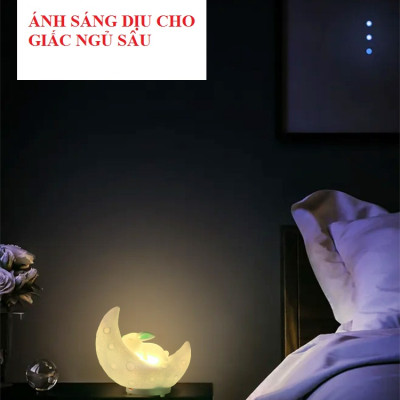 Đèn ngủ mặt trăng ,loa kết nối bluetooth, cổng USB cho chất lượng âm thanh sống động,nghe đài FM (Hàng nhập khẩu)