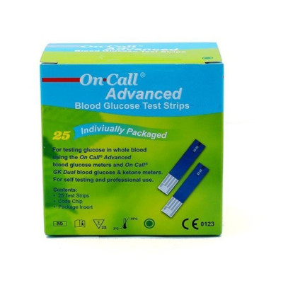 Hộp 25 Que Thử Đường Huyết On Call Advanced