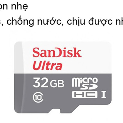 Thẻ Nhớ Micro SDHC SanDisk UHS-1 32GB Class 10 - Hàng Chính Hãng