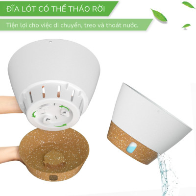 Chậu treo tự tưới Monrovia cho cây trong nhà và ngoài trời có móc treo sắt, decor không gian sống