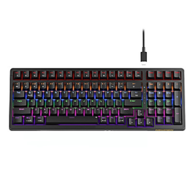 Bàn phím cơ Gaming có dây Newmen GM328 Hotswap Black Red Switch - Hàng chính hãng 