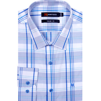 Áo sơ mi nam tay dài form ôm suông Khatoco A1MD468T1-CNCR230-2411-D