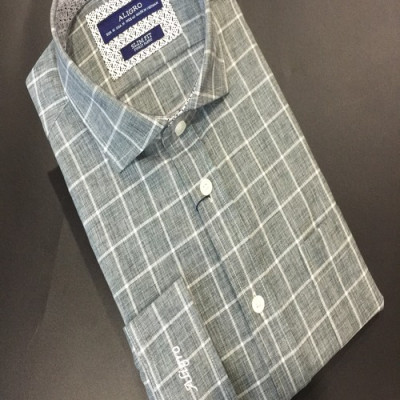 Áo sơ mi nam dài tay ALIGRO cổ bẻ dáng ôm body, 100% chất cotton Customfit ALGS182