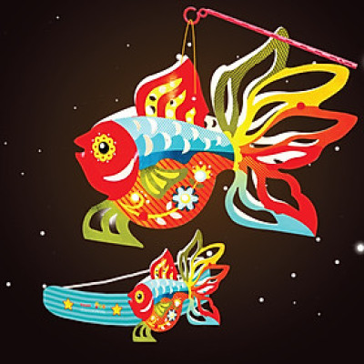 Lồng đèn trung thu Happy KiBu - Lồng đèn sáng tạo, Ánh sáng đêm trăng hình Cá