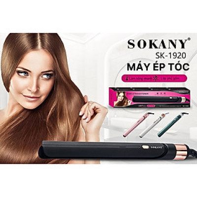 Máy duỗi ép là uốn tóc SOKANY SK-1920 công suất 45W, làm nóng nhanh, là tóc, ép tóc siêu thẳng - HÀNG CHÍNH HÃNG 