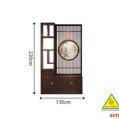 Vách ngăn phòng khách, vách ngăn tủ kệ bằng gỗm bình phong tranh 4VTK29 - NỘI THẤT LẮP RÁP VIENDONGADV