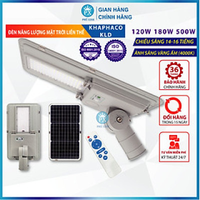Đèn Pha Năng Lượng Mặt Trời KLD 500W 180W 120W KHAPHACO ĐỘ SÁNG CAO LIÊN TỤC ĐẾN 16 TIẾNG