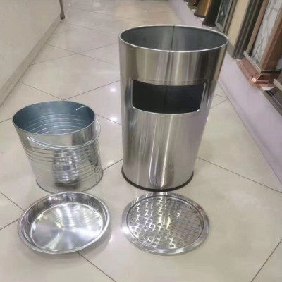 Thùng Rác Inox Gạt Tàn Thuốc - Ø250 X 610H