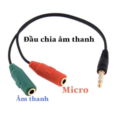 Cáp Chia Mic và Audio chuẩn 3.5 cho ĐIện thoại hát karaoke