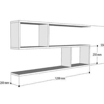 Kệ Treo Tường 3 Tầng Dài Juno Sofa CTKT36-120 KT 120x55x20cm