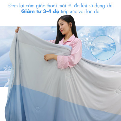 [CHĂN HÈ MÁT LẠNH] Mền lạnh I Cool Advance NIN House NM8034 2mx2m2 | Chăn chần bông Ice Silk lạnh như tencel, Chăn điều hoà nhiều độ