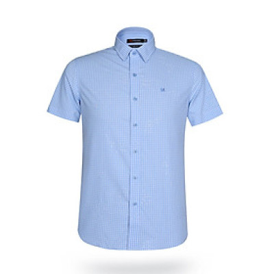 Áo sơ mi nam KHATOCO ngắn tay caro A1MN498S1-CNCR562-2607-N