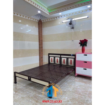 Giường sắt kiểu gỗ ĐẠI THÀNH nhiều kích thước 1mx2m đến 1m8x2m