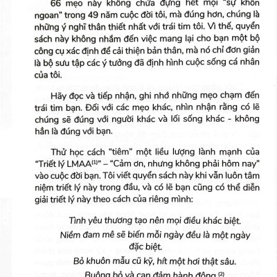 Cảm Ơn, Nhưng Không Phải Hôm Nay! - Triết Lý LMAA