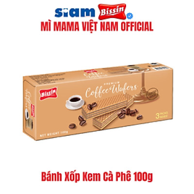 COMBO 5 HỘP - BÁNH XỐP BISSIN KEM CÀ PHÊ 100G