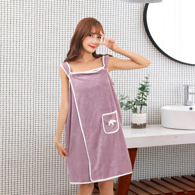 Khăn  tắm  nữ   2 trong 1 , xỏ tay - Áo  khăn tắm nữ kiểu đầm trơn , mịn , thoáng mát , phong cách hiện đại phù hợp với mọi loại dáng  , giao màu ngẫu nhiên