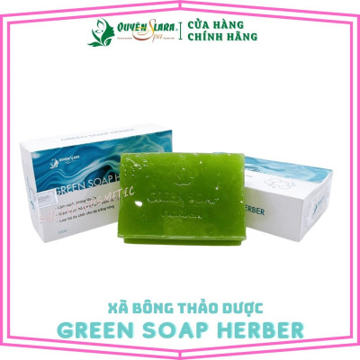Xà Bông Thảo Dược Green Soap Herber Quyên Lara 100 Gram, Siêu Thơm,Tinh Chất Thiên Nhiên, Sáng Da