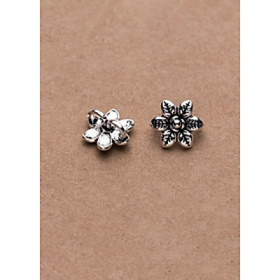 Combo 2 cái charm bạc khóa liên kết vòng tay, dây chuỗi hình bông hoa - Ngọc Quý Gemstones