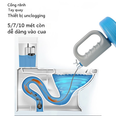 Dụng Cụ Thông Cống 5m có tay cầm Loại Tốt