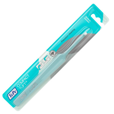 Bàn chải đánh răng đầu hình vòm cho người niềng răng, chỉnh nha, răng implant riêng lẻ Tepe Compact Tuft - Màu ngẫu nhiên (vỉ)