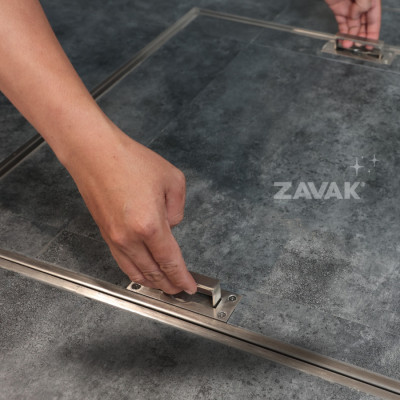 Nắp Bể Ngầm Trong Nhà 45x45cm Inox 304 ZAVAK MHIs-45 Nắp bể nước âm sàn, Nắp hố ga Inox 304