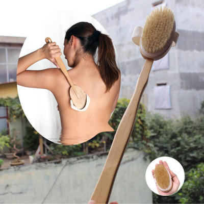Bàn chải da khô, cây chà lưng tắm, cây cọ lưng kỳ ghét loại 1 tẩy tế bào chết cán dài tháo rời 40cm (Hàng Chính Hãng)