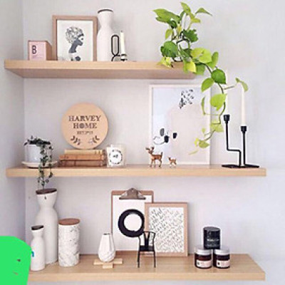 Kệ treo tường 40,50,60 x sâu 15cm Màu gỗ dùng trang trí phòng khách sang trọng