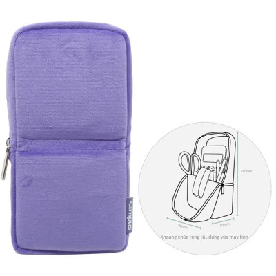 Túi Bút Đứng Vải Nhung - Campus PCS-100-V - Màu Tím