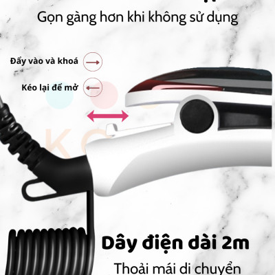 KOREMI Máy uốn duỗi 3in1 Duỗi Thẳng, Uốn Xoăn, Làm Phồng Tóc X3 ion âm, Giúp tóc suôn mượt Hàng Chính Hãng