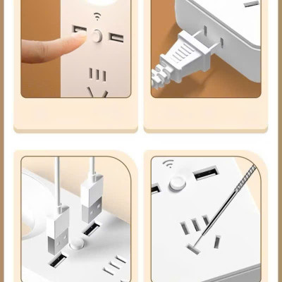 Ổ Cắm Chuyển Đổi USB Kèm Đèn Ngủ LED Dịu Nhẹ – Nhỏ Gọn, Tiện Lợi Ban Đêm