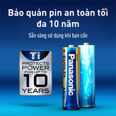 Vỉ Pin kiềm Panasonic Alkaline Evolta AAA LR03EG/2B-V (2 viên/10 viên) - Hàng chính hãng