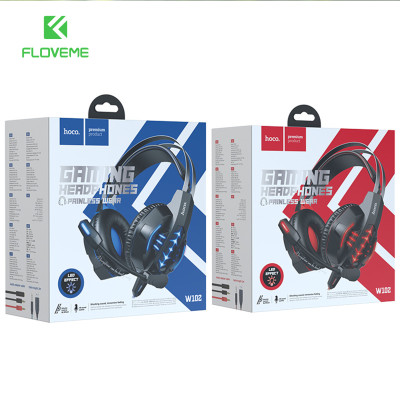 Tai nghe chụp đầu GAMING HOCO W102 - jack 3.5 Có Micro, Dây Chống Đứt, Dùng Được Cho Máy Tính Và Điện Thoại Đẹp Hay Bền - Hàng Chính Hãng