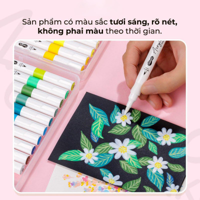 Hộp 24 Bút Lông Màu Acrylic Markers 1 Đầu - Colokit ACM-C004