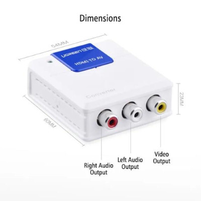 Ugreen UG4022340223TK Màu Trắng Bộ chuyển đổi HDMI sang AV - HÀNG CHÍNH HÃNG