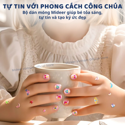 Sticker dán móng tay cho bé Mideer Nail stickers Mideer 4 mẫu miếng dán móng tay giả cho bé gái