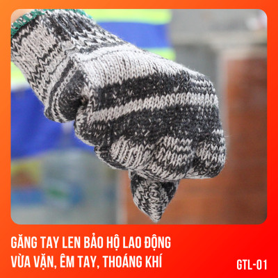 Găng tay len bảo hộ, vừa vặn, êm tay, thoáng khí