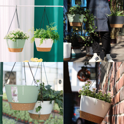 Chậu treo tự tưới Monrovia cho cây trong nhà và ngoài trời có móc treo sắt, decor không gian sống