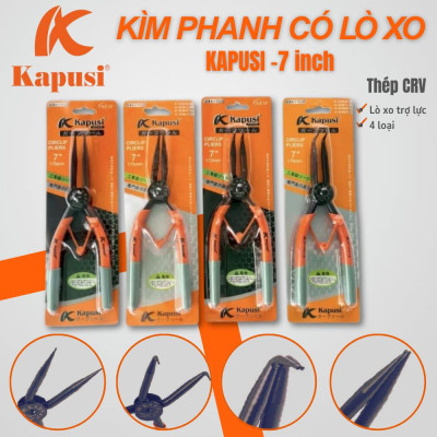 Bộ Kìm Mở Phe Kapusi Japan 7 Inch/175mm - Thiết Kế Tiện Lợi, Tay Cầm Bọc Nhựa