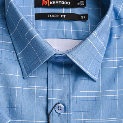Áo sơ mi Khatoco nam tay ngắn Form tailor fit