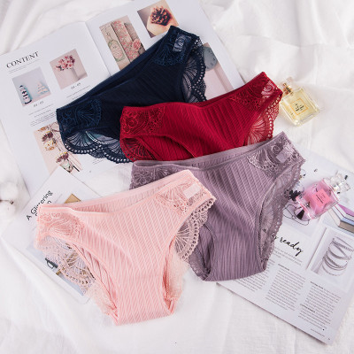 COMBO 5 QUẦN LÓT NỮ COTTON GÂN TĂM PHỐI REN 8908